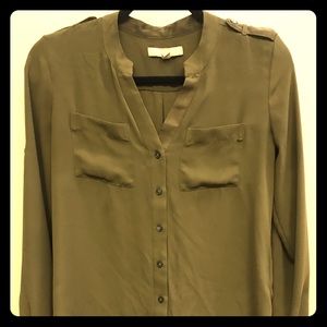 Banana Republic Utility Blouse Hunter Green XS